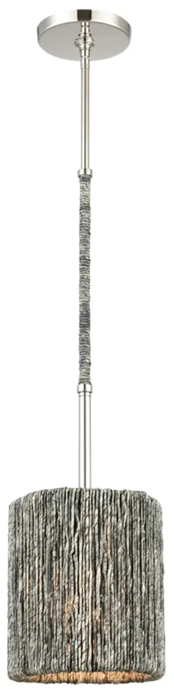 Abaca 8" Wide 1-Light Mini Pendant - Polished Nickel