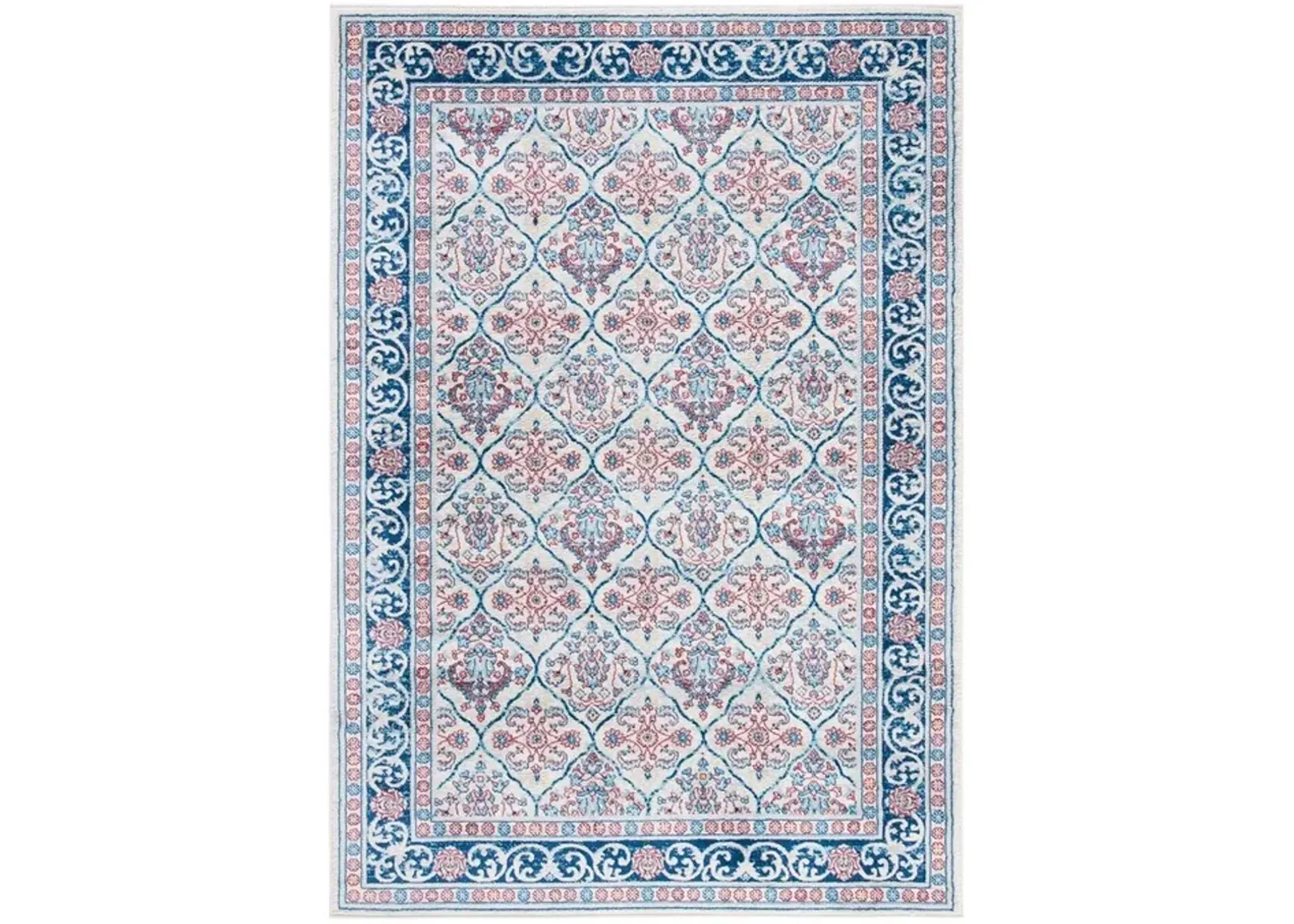 Brentwood 870 Beige / Navy 8' X 10' Large Rectangle Powerloomed Rug