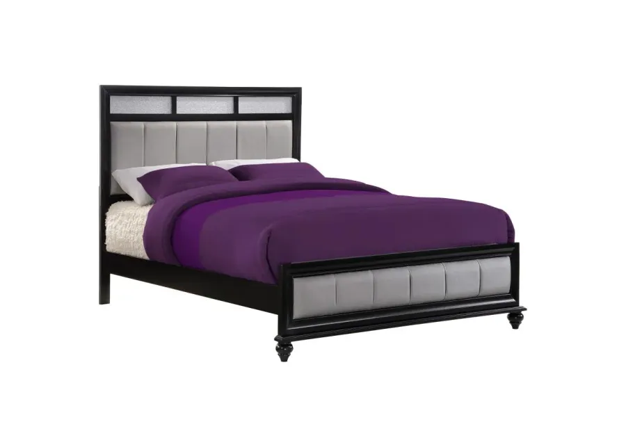 Barzini Eastern King Upholstered Bed Black and Grey