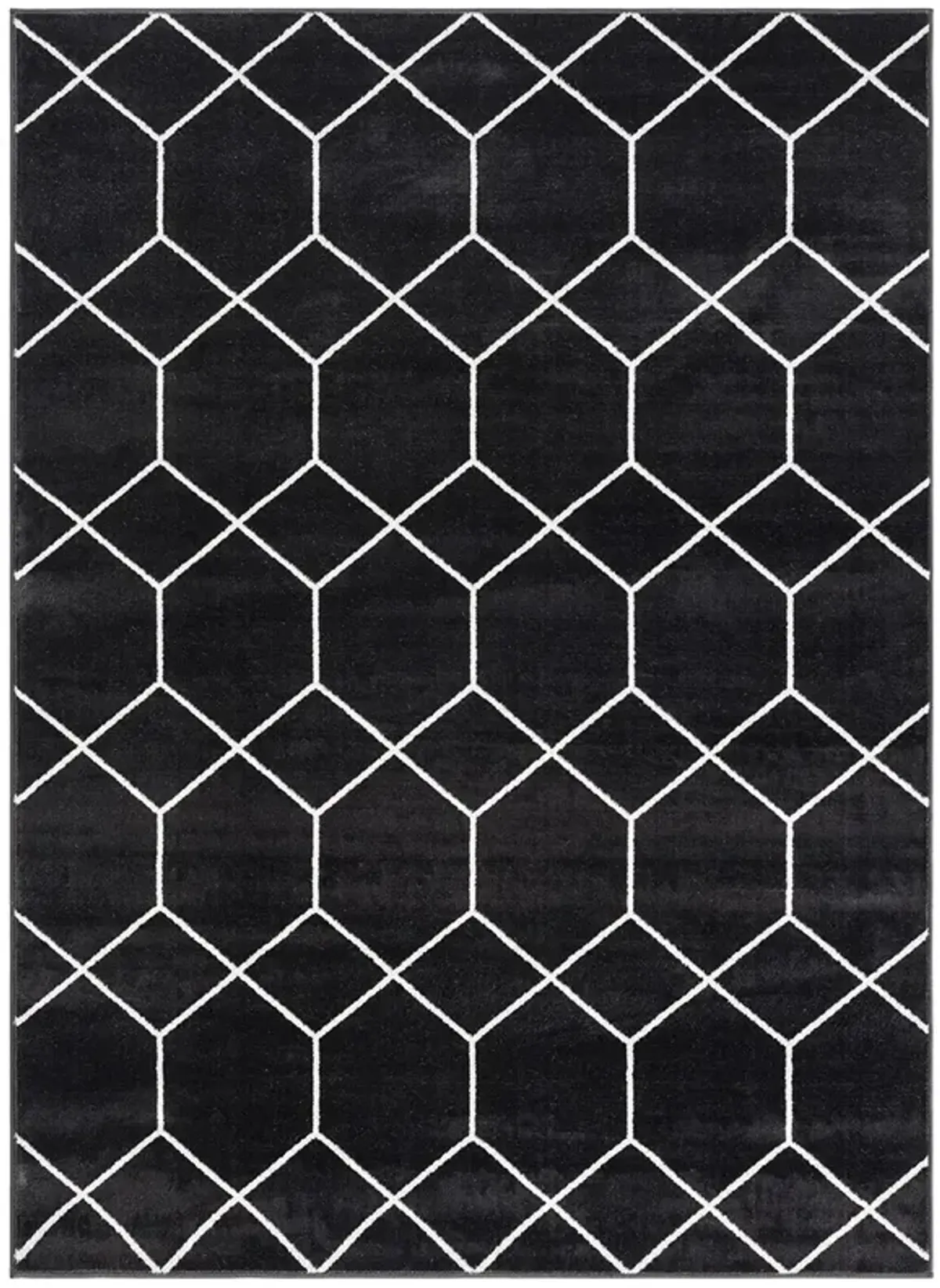 Madison Park Averie Black/Cream Trellis Geometric Woven Area Rug