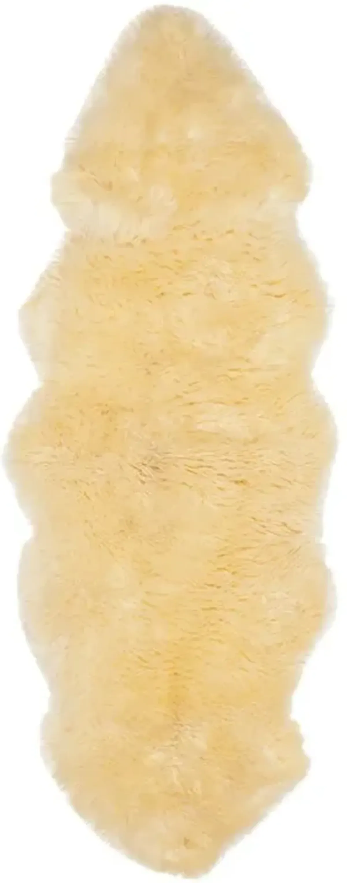 SHEEP SKIN 121 Yellow 2' X 6' Runner Rug