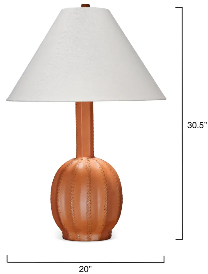 Cole Leather Table Lamp, Tan