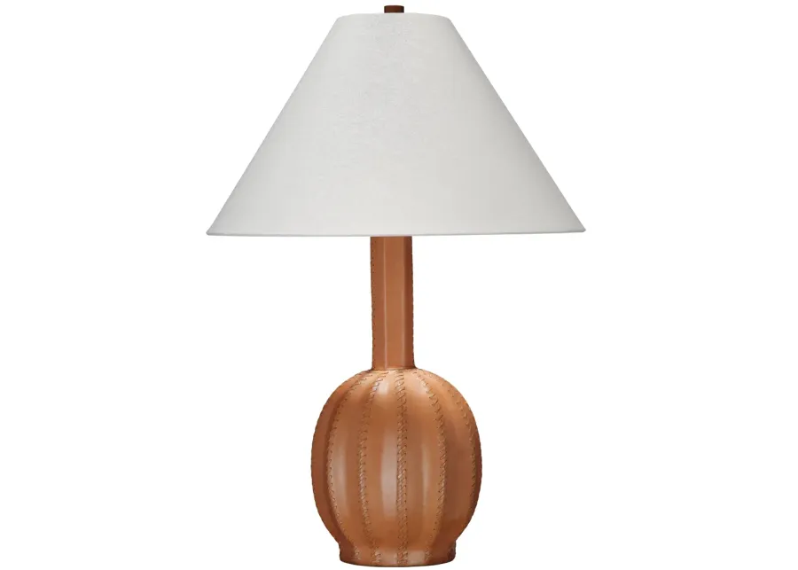 Cole Leather Table Lamp, Tan