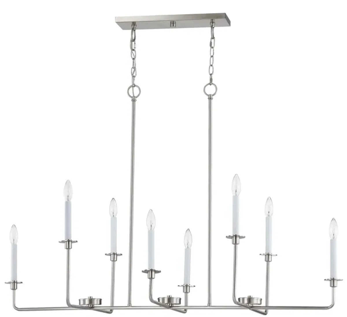 Lexington Green 48'' Wide 8-Light Linear Chandelier - Brushed Nickel