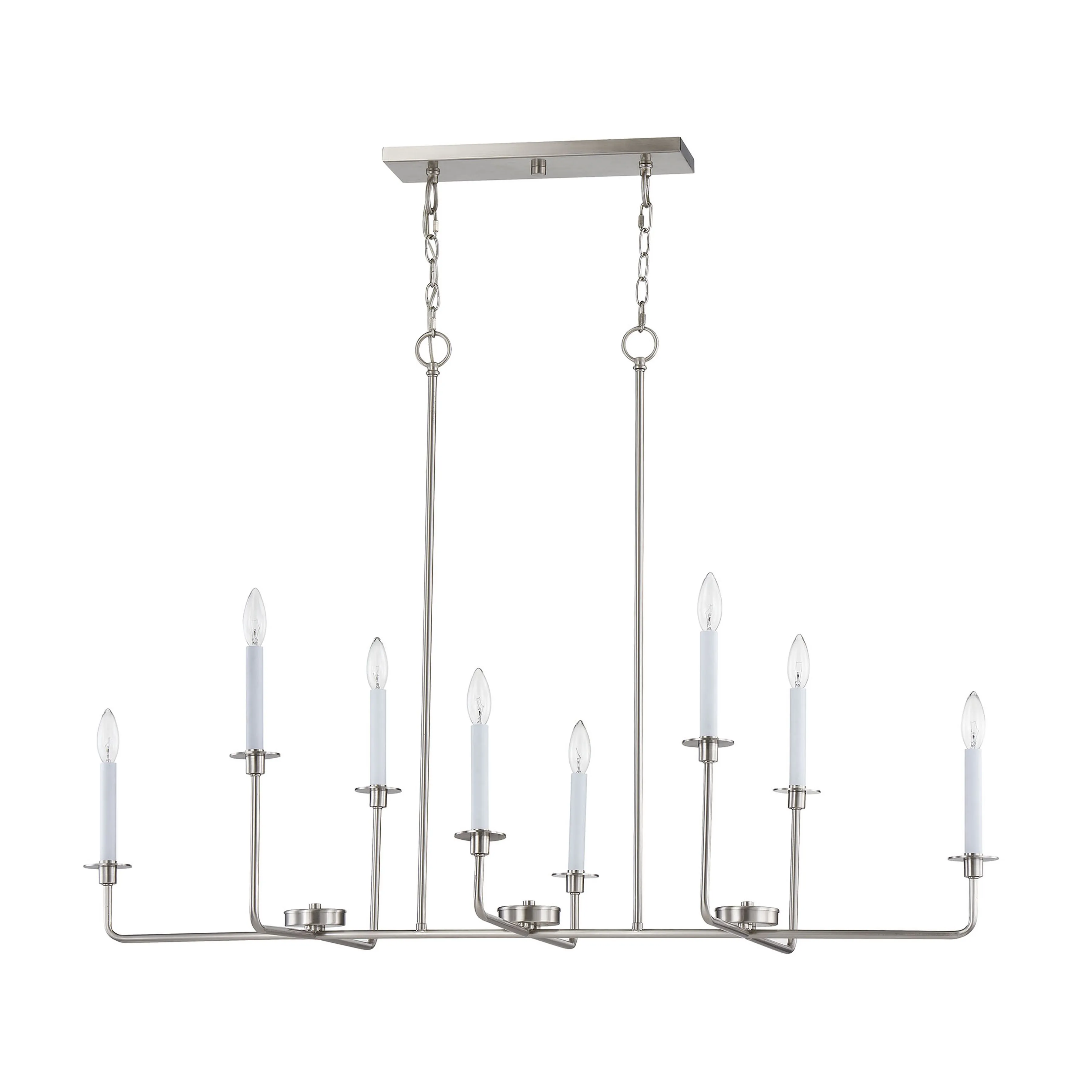 Lexington Green 48'' Wide 8-Light Linear Chandelier - Brushed Nickel