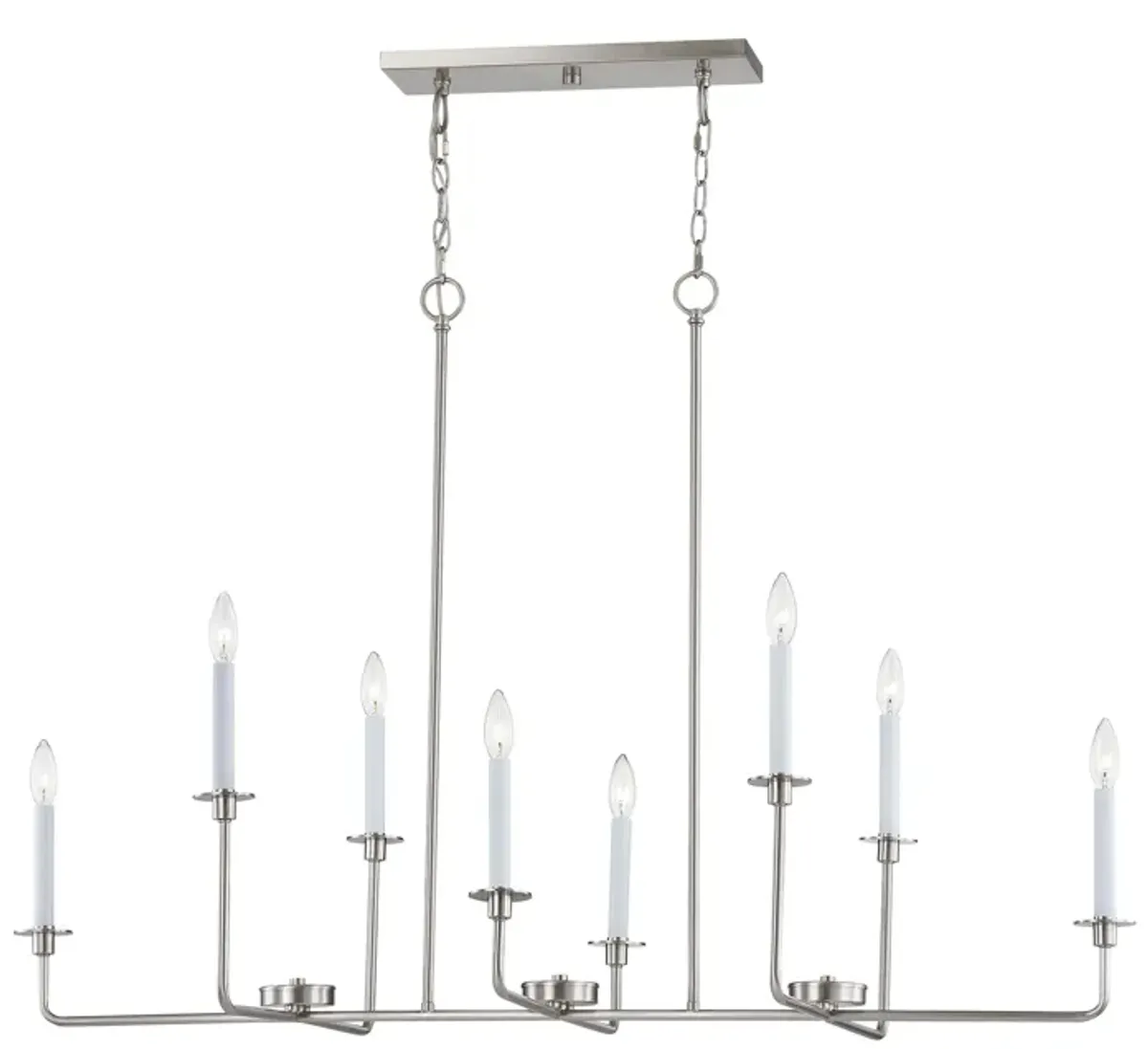 Lexington Green 48'' Wide 8-Light Linear Chandelier - Brushed Nickel