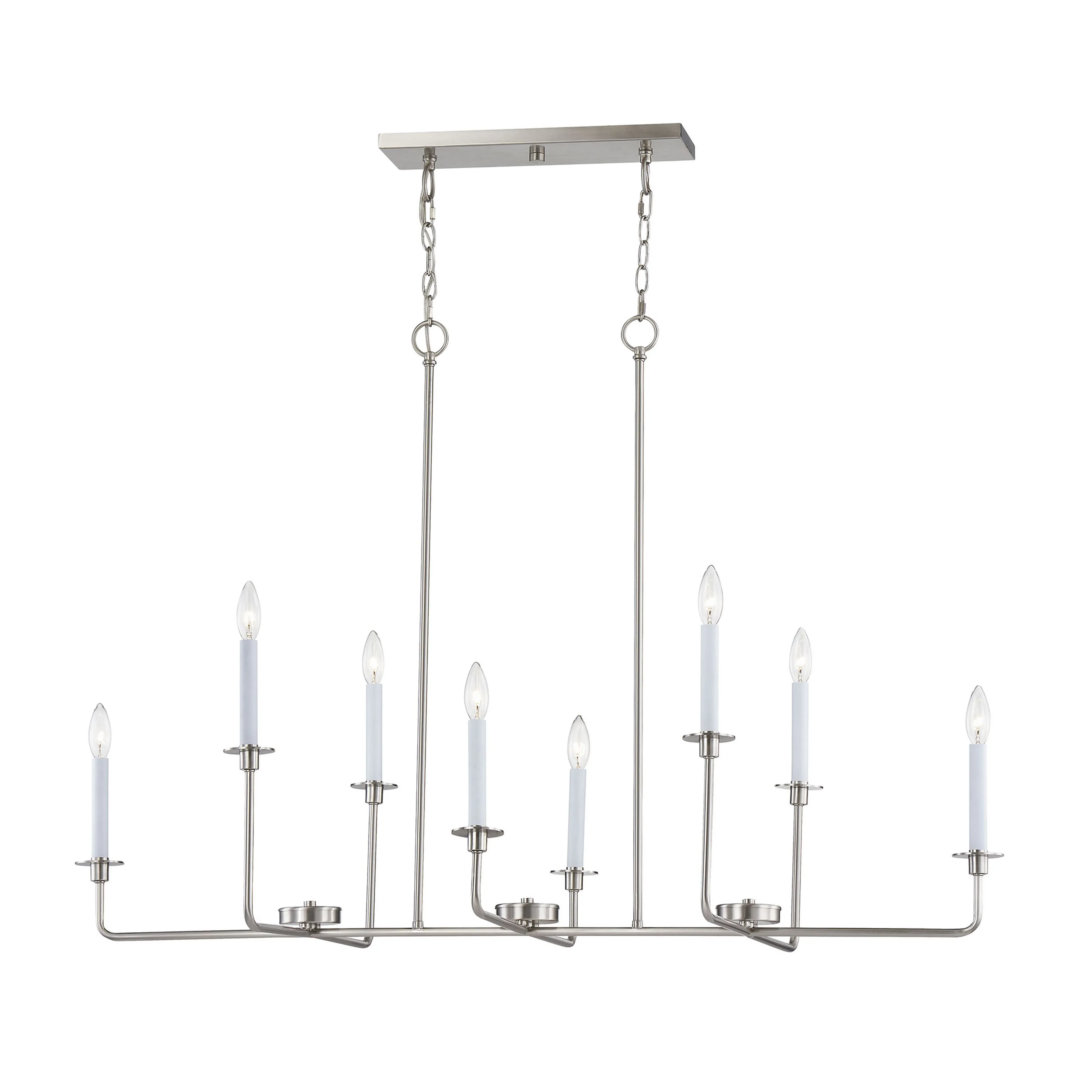 Lexington Green 48'' Wide 8-Light Linear Chandelier - Brushed Nickel