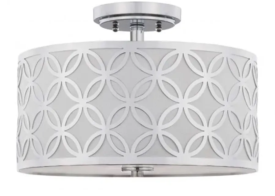 Cecily Leaf Trellis 3 Light 15-Inch Dia Chrome Flush Mount