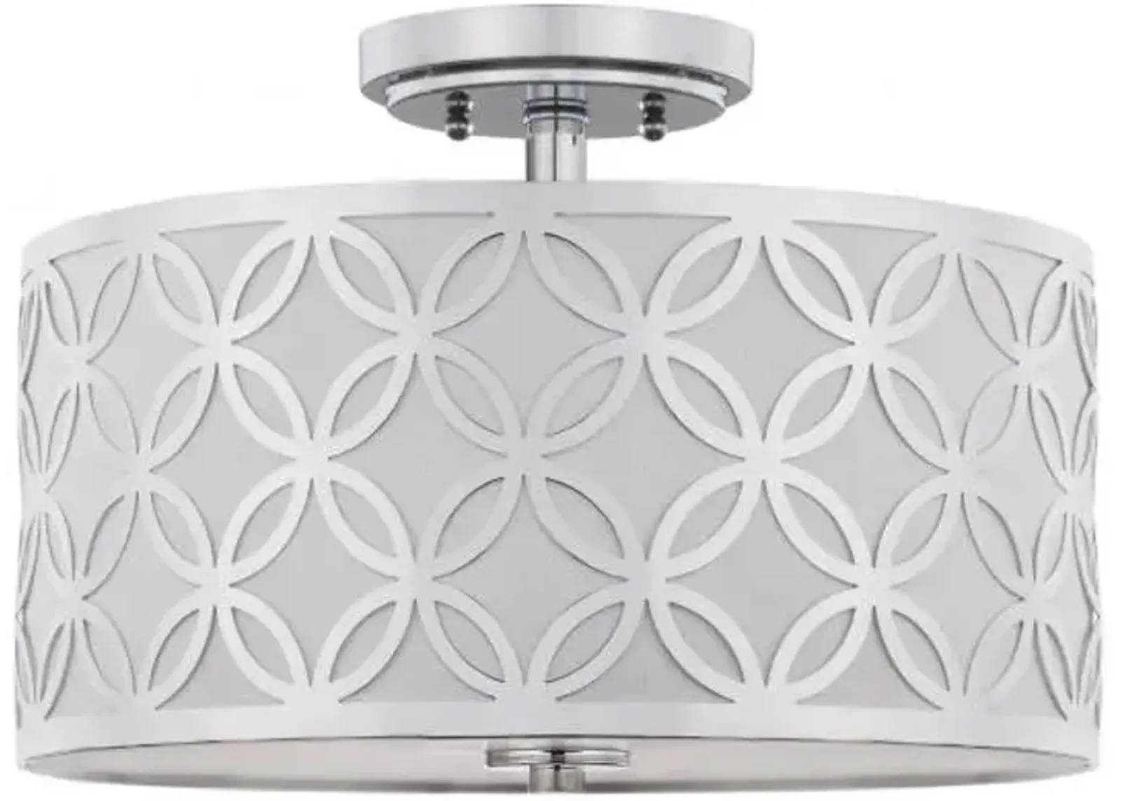 Cecily Leaf Trellis 3 Light 15-Inch Dia Chrome Flush Mount