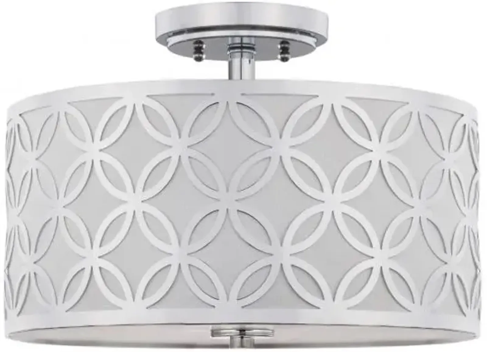 Cecily Leaf Trellis 3 Light 15-Inch Dia Chrome Flush Mount