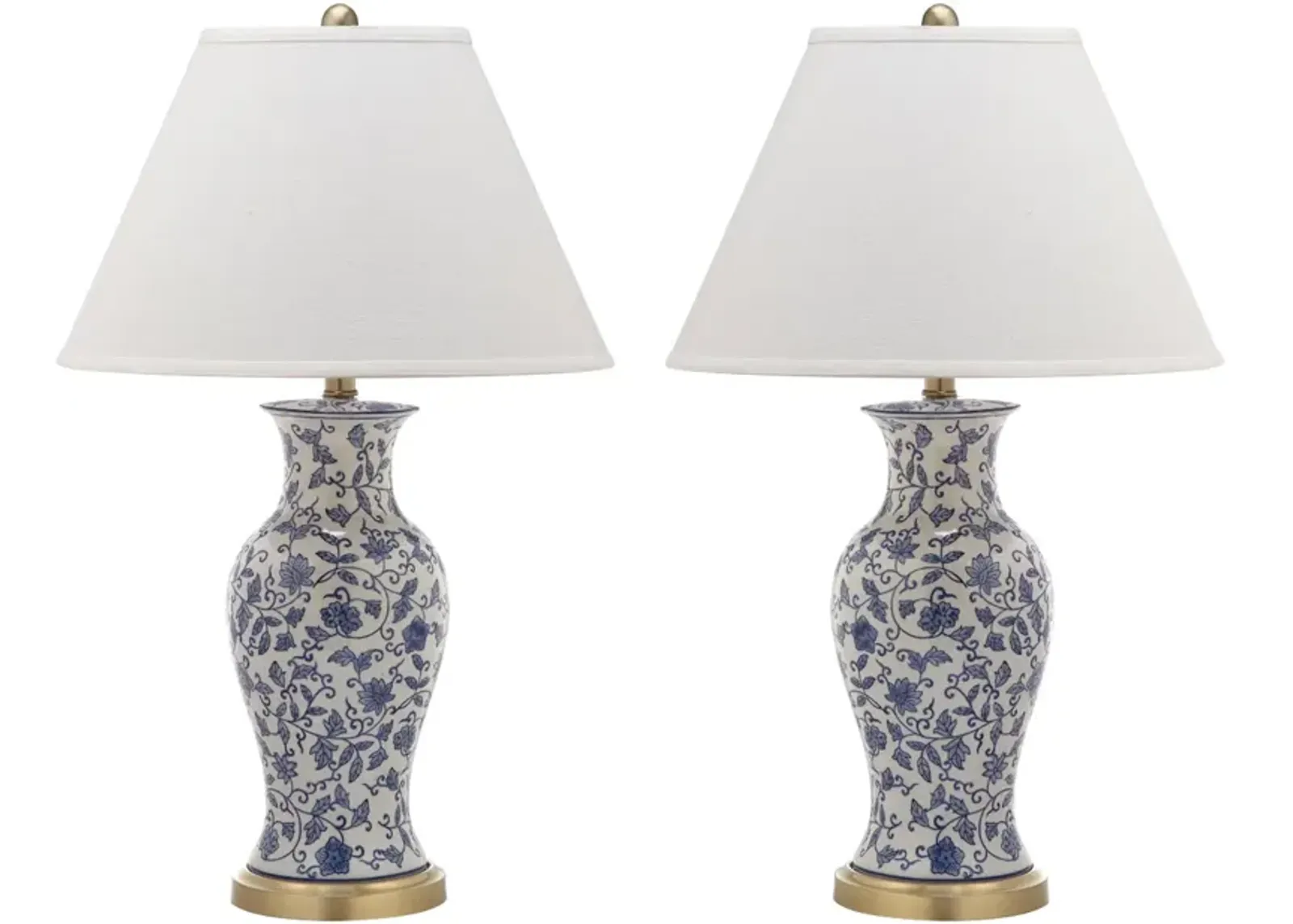 Beijing 29-Inch H Floral Urn Lamp - Set of 2