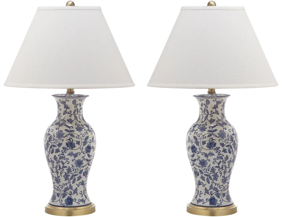 Beijing 29-Inch H Floral Urn Lamp - Set of 2