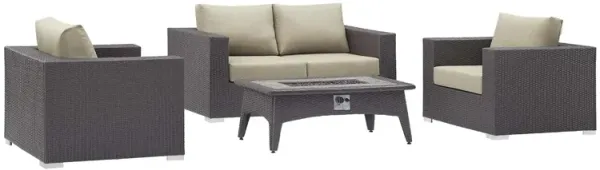 Convene 4 Piece Set Outdoor Patio with Fire Pit
