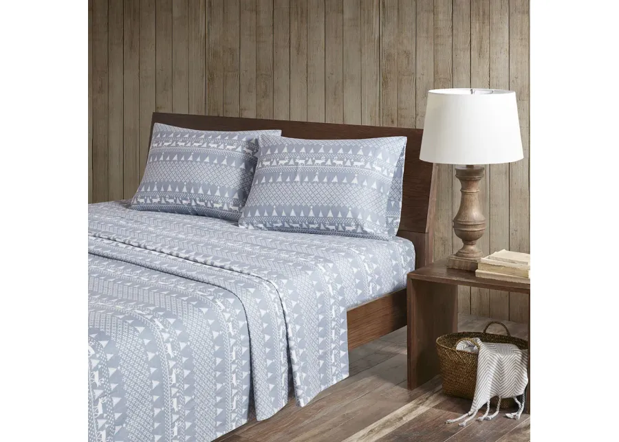 Woolrich Flannel Blue Winter Frost Sheet Set