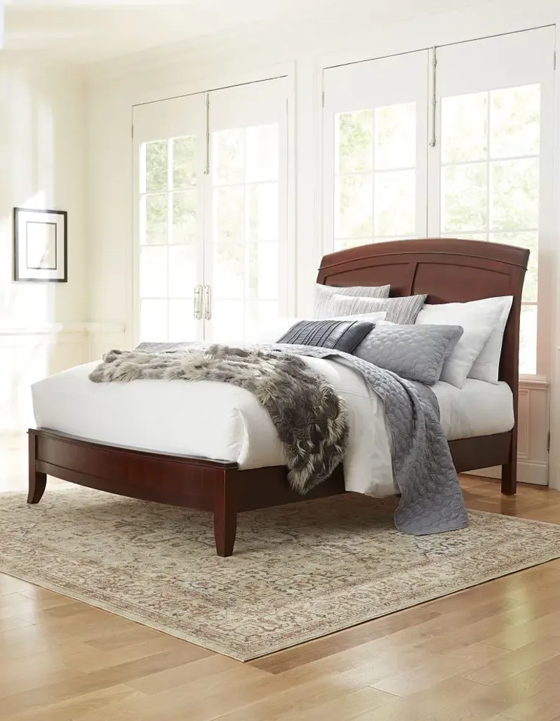 Brighton California King Size Low Profile Sleigh Bed in Cinnamon