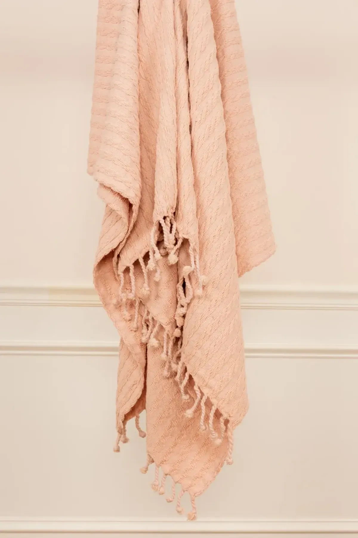 Cable Knit Pink Throw