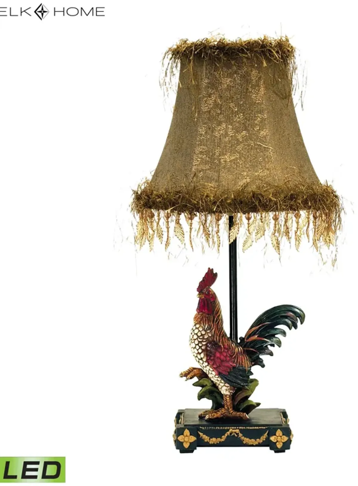 Petite Rooster 19'' High 1-Light Table Lamp - Multicolor - Includes LED Bulb