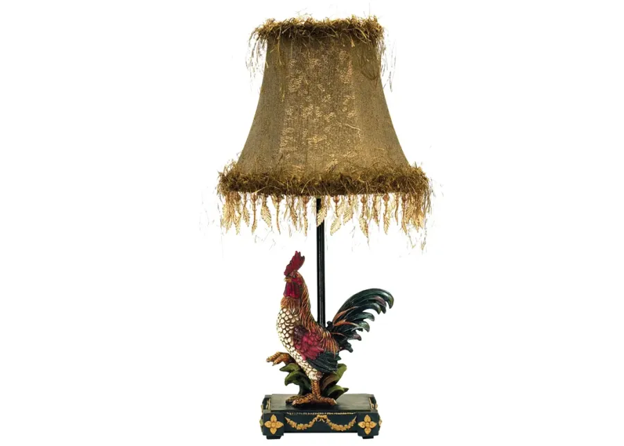 Petite Rooster 19'' High 1-Light Table Lamp - Multicolor - Includes LED Bulb