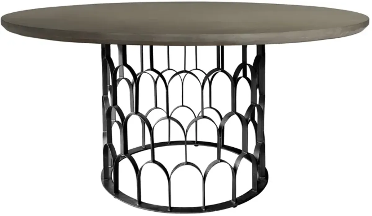 Gatsby Concrete and Metal Round Dining Table