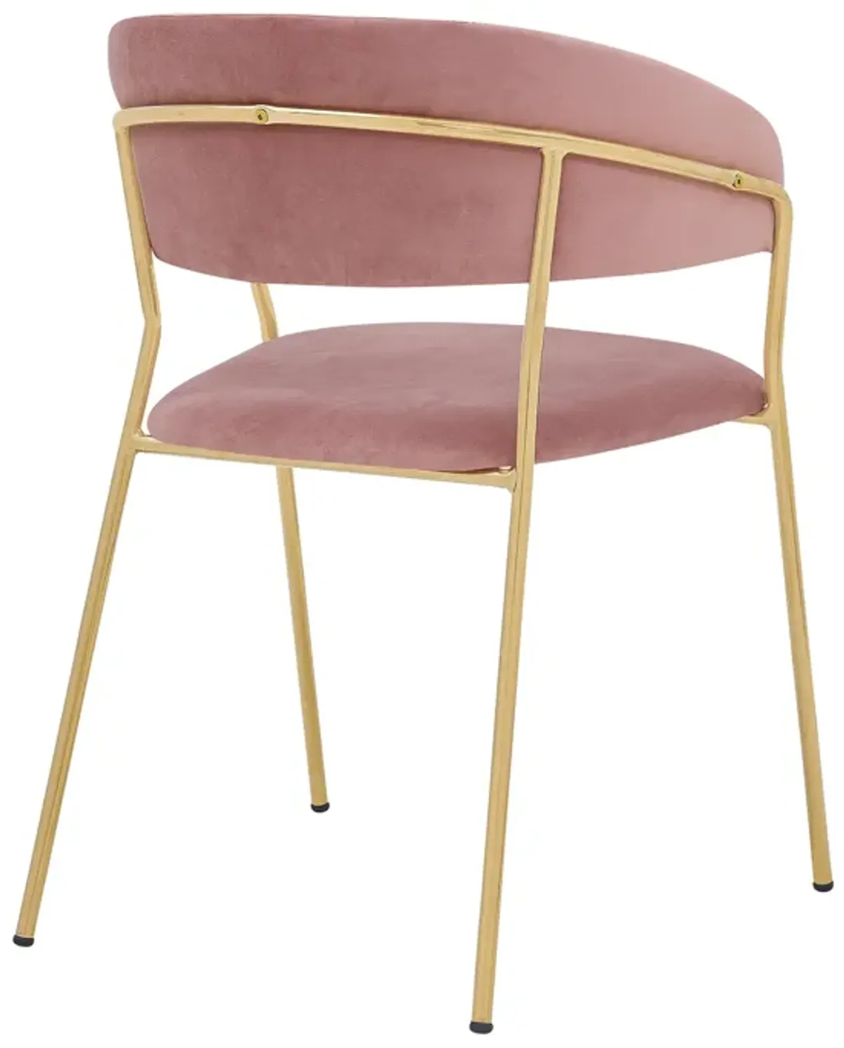 Nara Modern Pink Velvet and Gold Metal Leg Dining Room Chairs - Set of 2