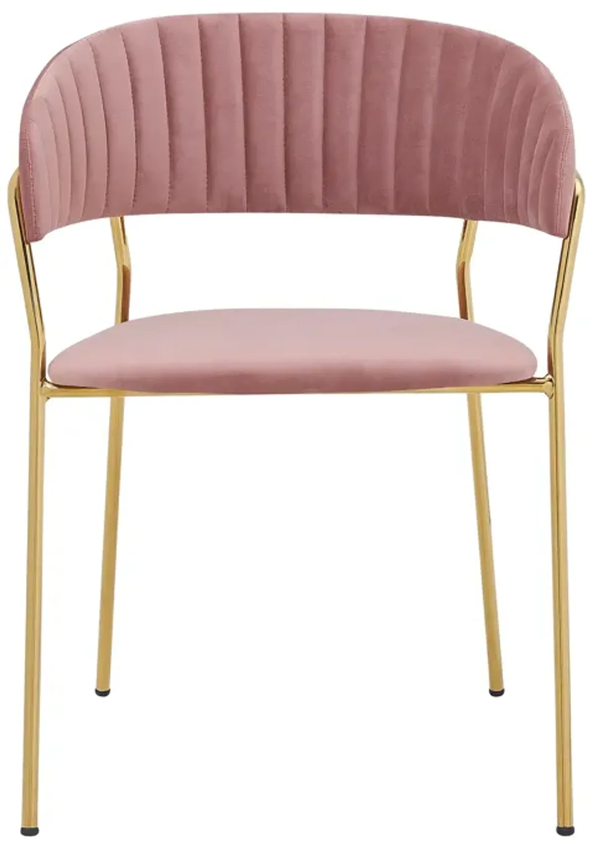 Nara Modern Pink Velvet and Gold Metal Leg Dining Room Chairs - Set of 2