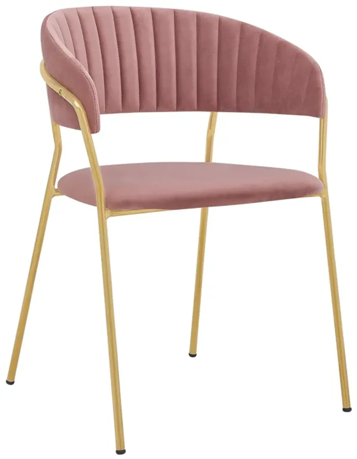 Nara Modern Pink Velvet and Gold Metal Leg Dining Room Chairs - Set of 2