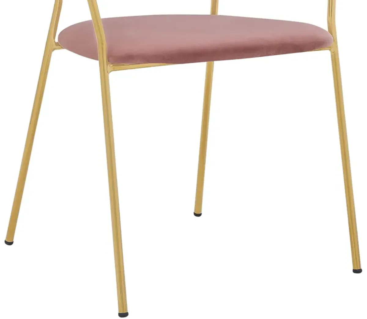 Nara Modern Pink Velvet and Gold Metal Leg Dining Room Chairs - Set of 2