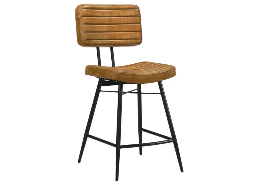 Partridge Upholstered Counter Height Stools with Footrest (Set of 2)