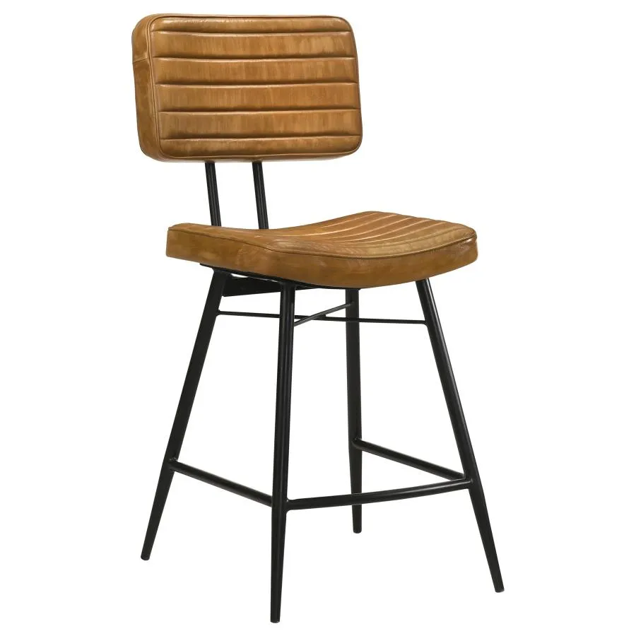 Partridge Upholstered Counter Height Stools with Footrest (Set of 2)