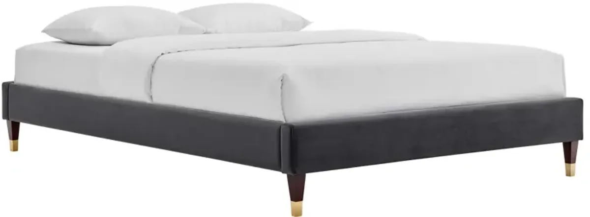 Harlow King Performance Velvet Platform Bed Frame