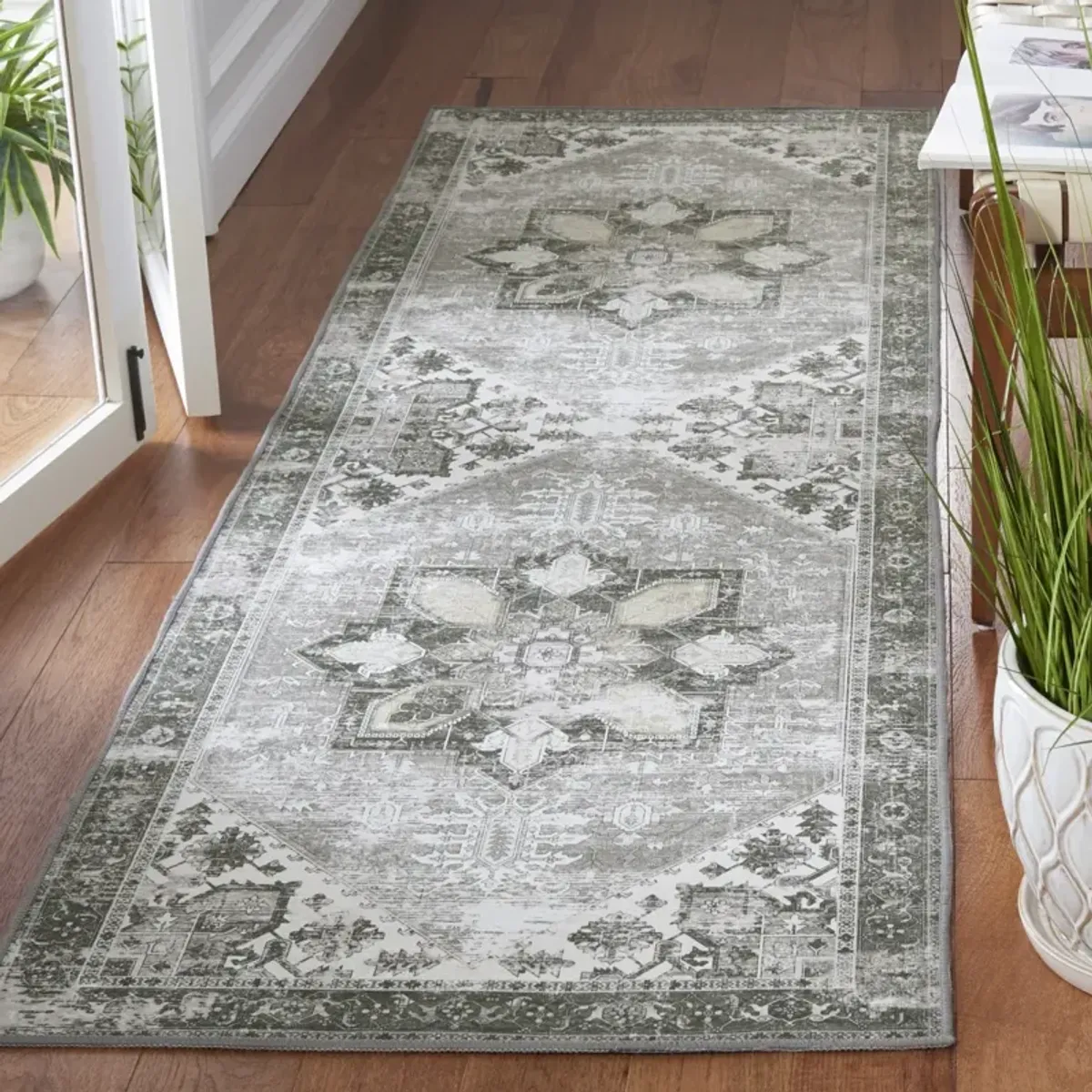 TUCSON 102 M/W S/R DARK SAGE  2'-6' x 18' Runner Rug