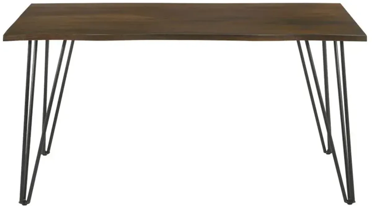 Topeka Live-edge Dining Table Mango Cocoa and Gunmetal