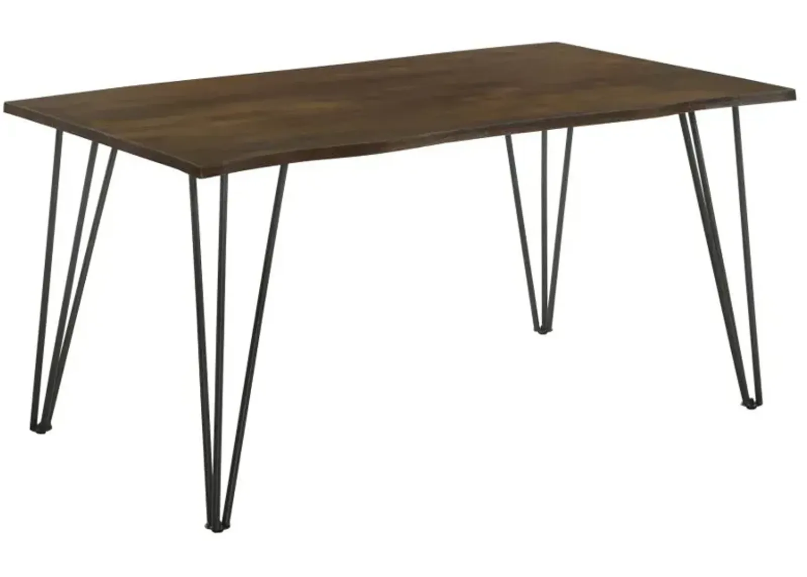 Topeka Live-edge Dining Table Mango Cocoa and Gunmetal