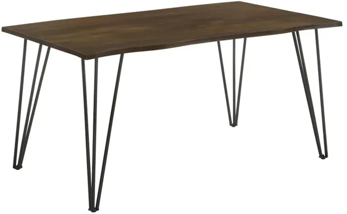 Topeka Live-edge Dining Table Mango Cocoa and Gunmetal