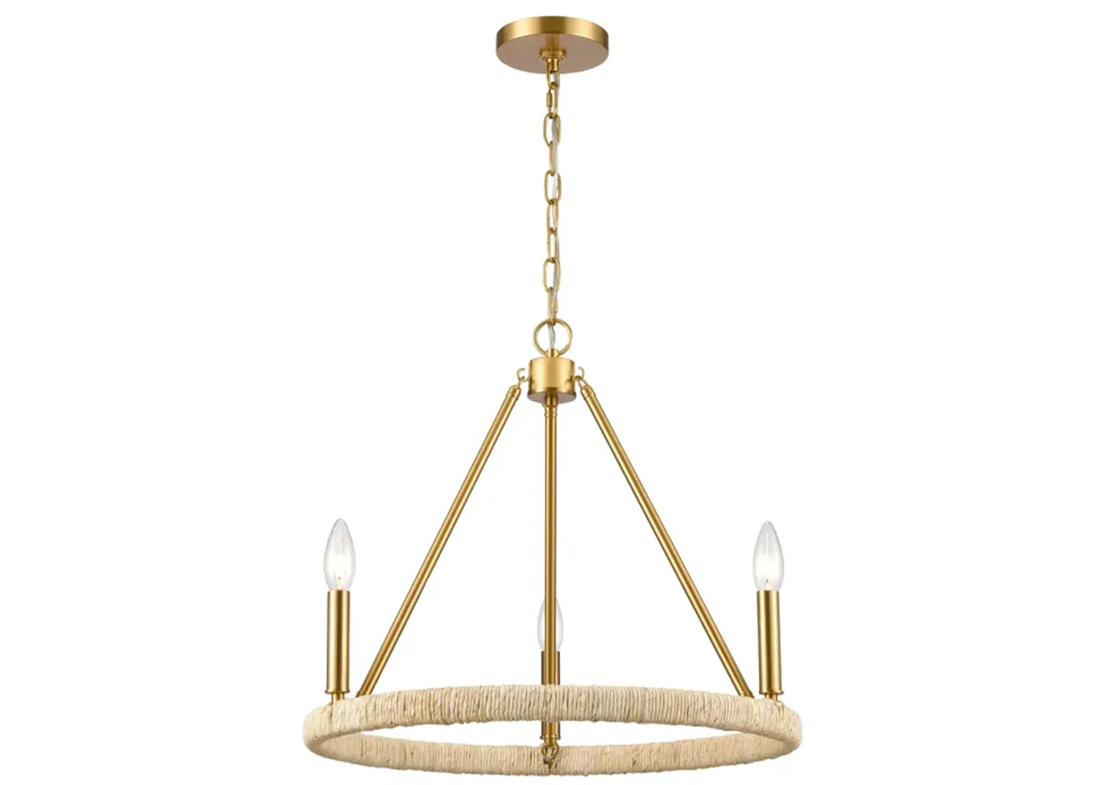 Abaca 20'' Wide 3-Light Chandelier - Brushed Gold