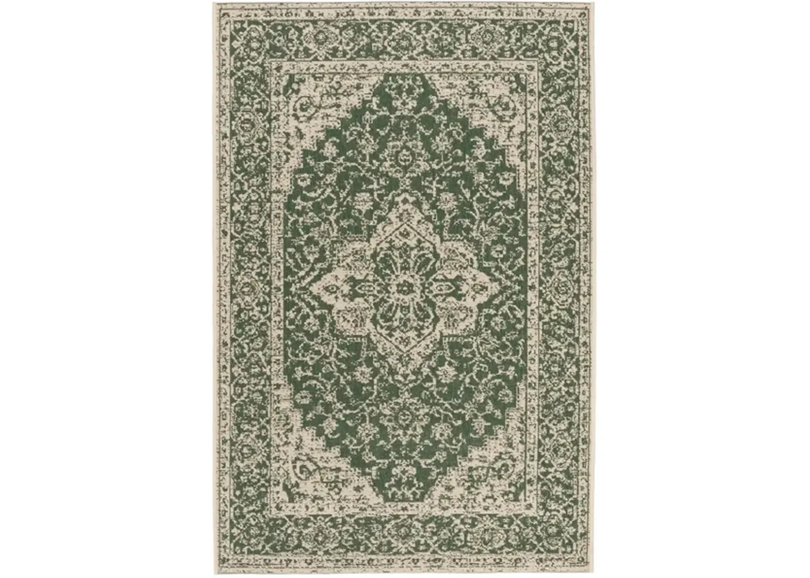 Safavieh BEACH HOUSE Collection BHS137Y-8 Green / Creme 8' X 10'