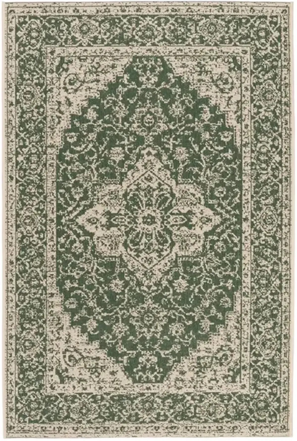 Safavieh BEACH HOUSE Collection BHS137Y-8 Green / Creme 8' X 10'