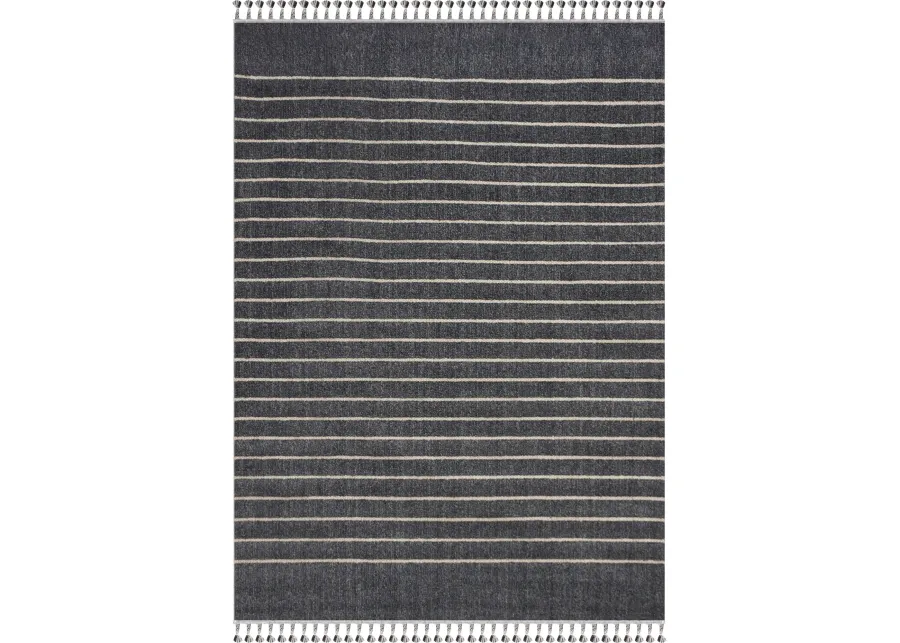 AMBROSE CHARCOAL/ GREY Rectangle 2'6" x 10 ft Rug