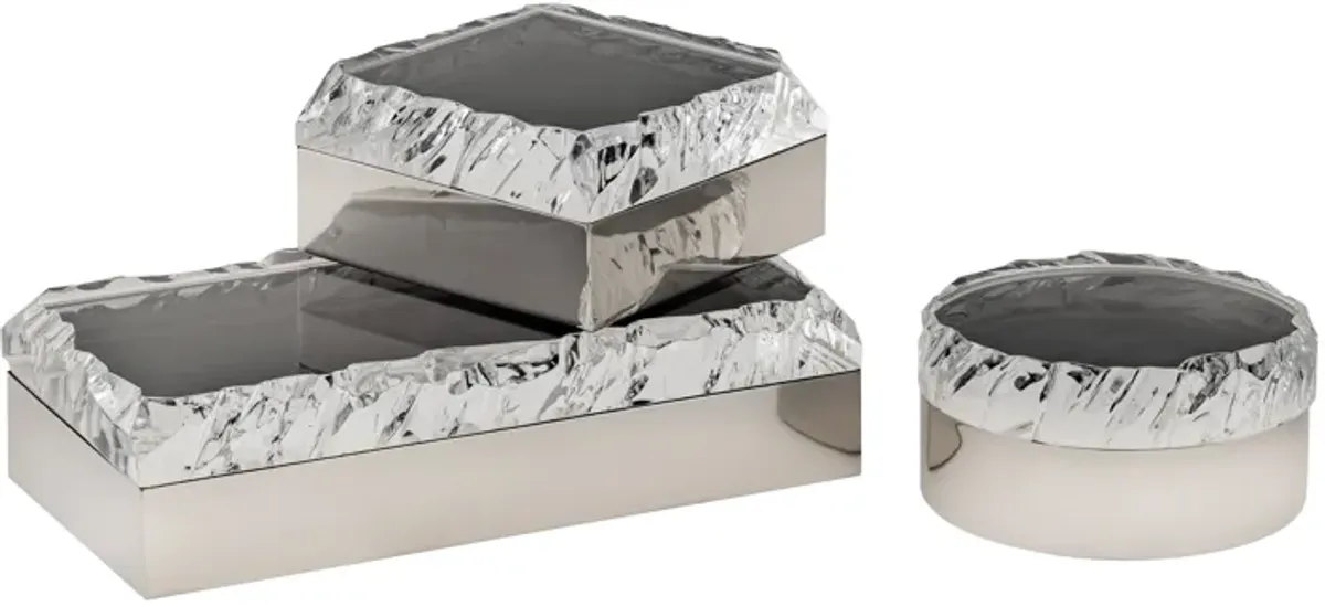 Cogar Box - Rectangular Polished Nickel