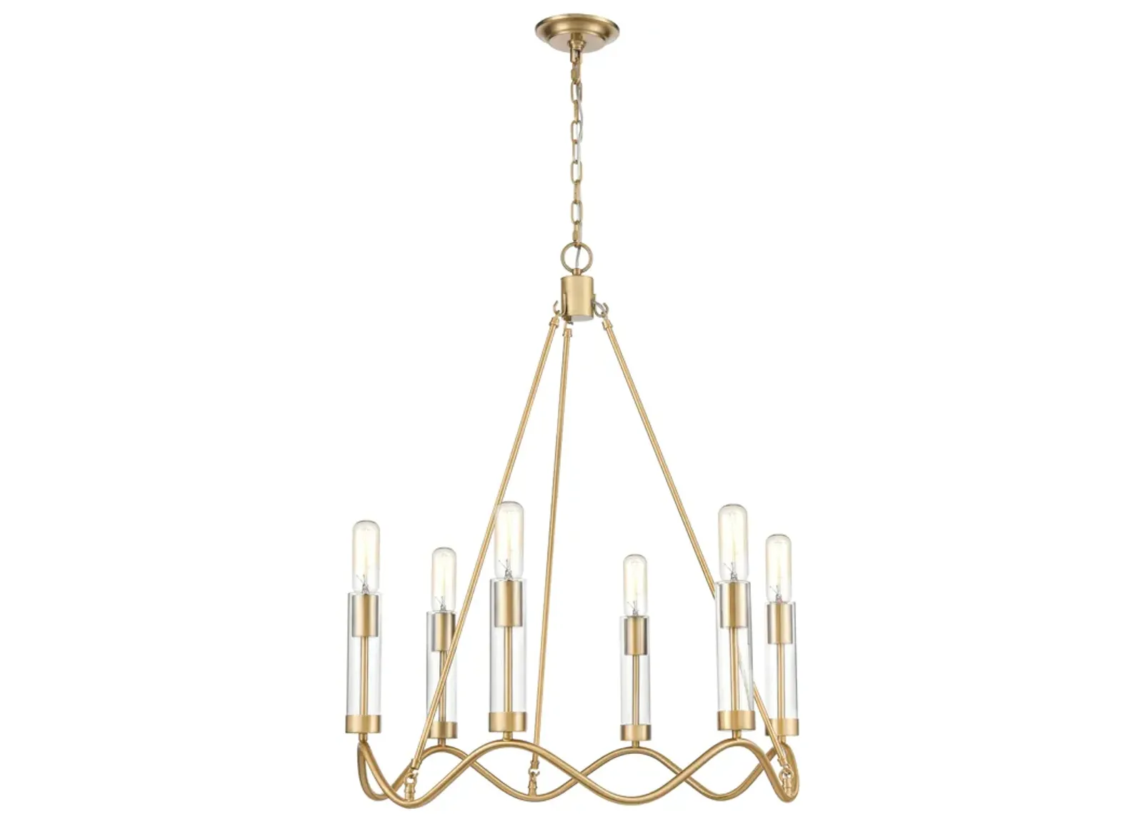 Celsius 27" Wide 6-Light Chandelier - Satin Brass