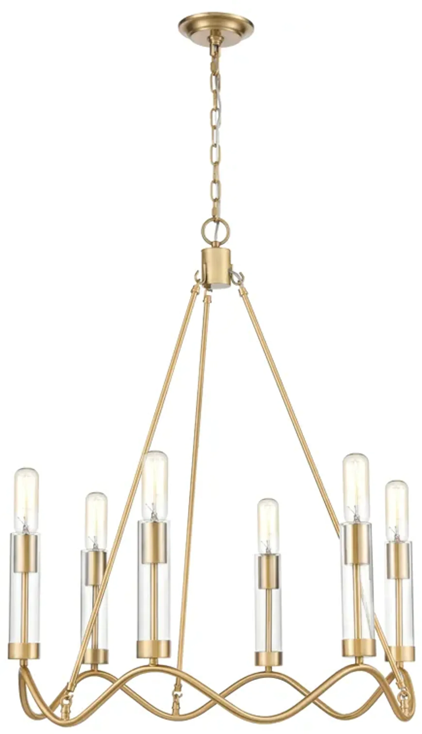 Celsius 27" Wide 6-Light Chandelier - Satin Brass