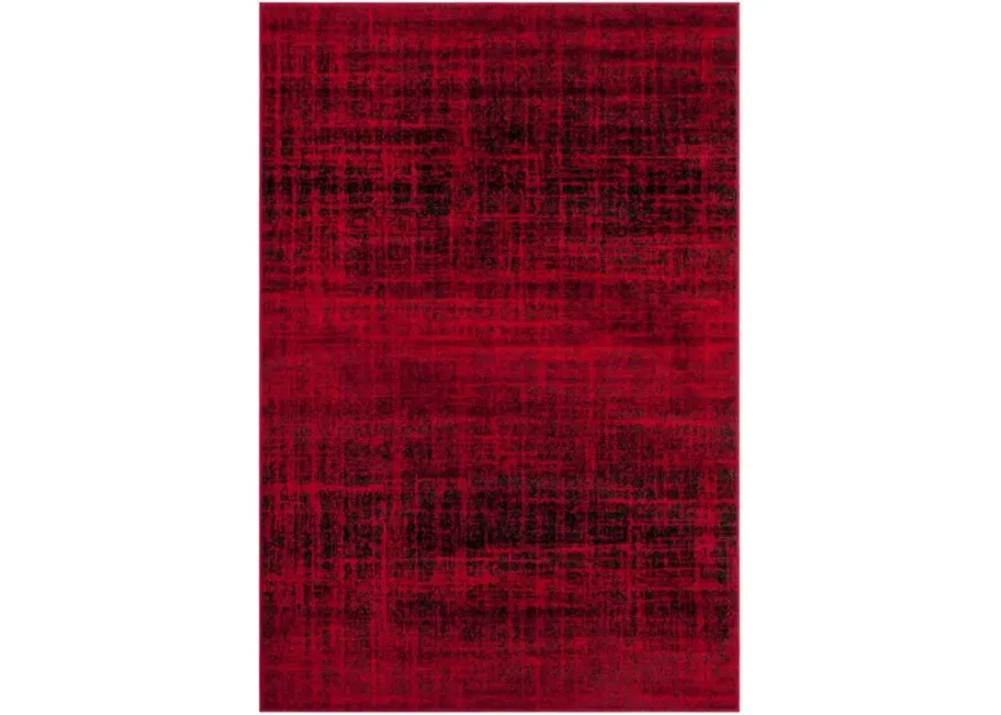 Adirondack Contemporary Red / Black 3' X 5' Powerloomed Rug