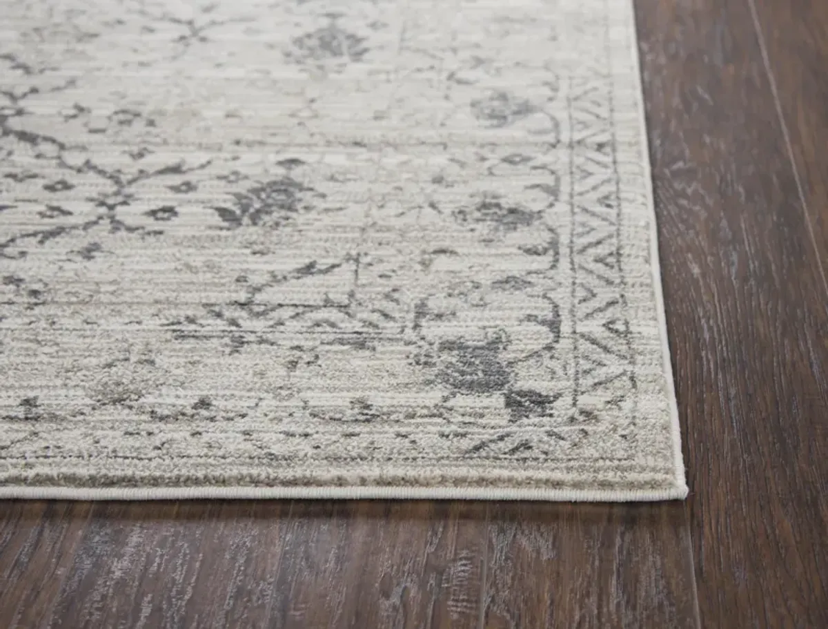 Panache Natural/Beige Medallion Floral Polypropylene 2'3" x 7'7" Runner Rug