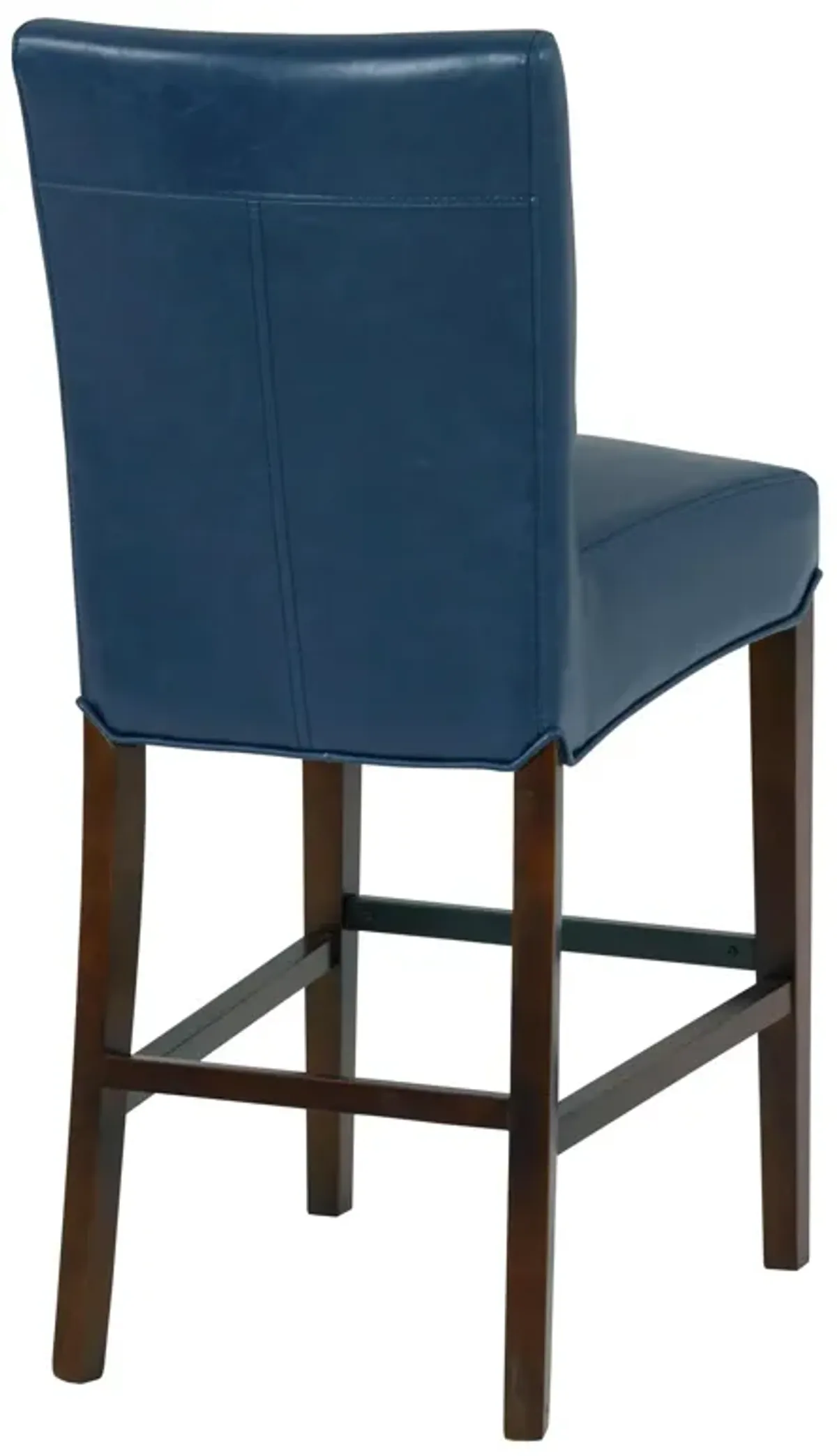 milton bonded leather counter stool wenge legs, vintage blue