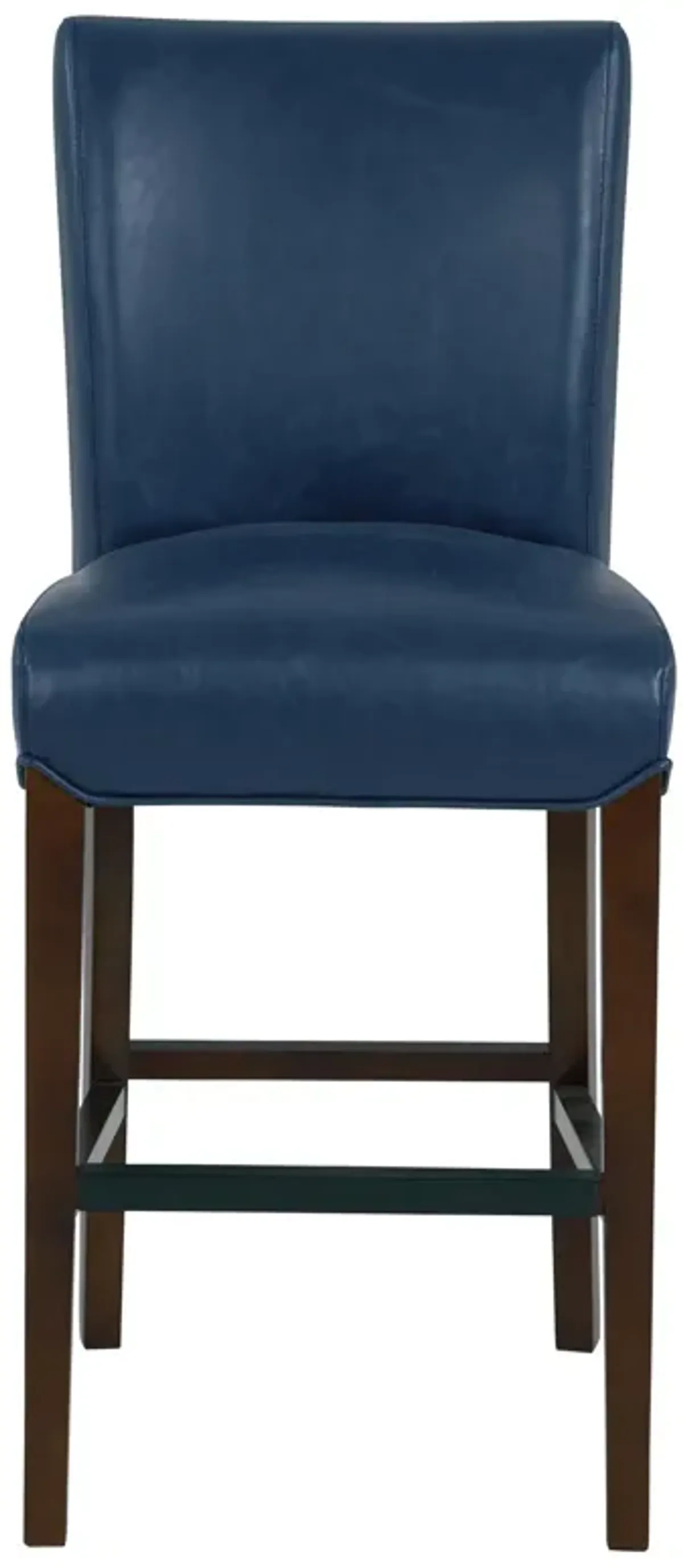 milton bonded leather counter stool wenge legs, vintage blue