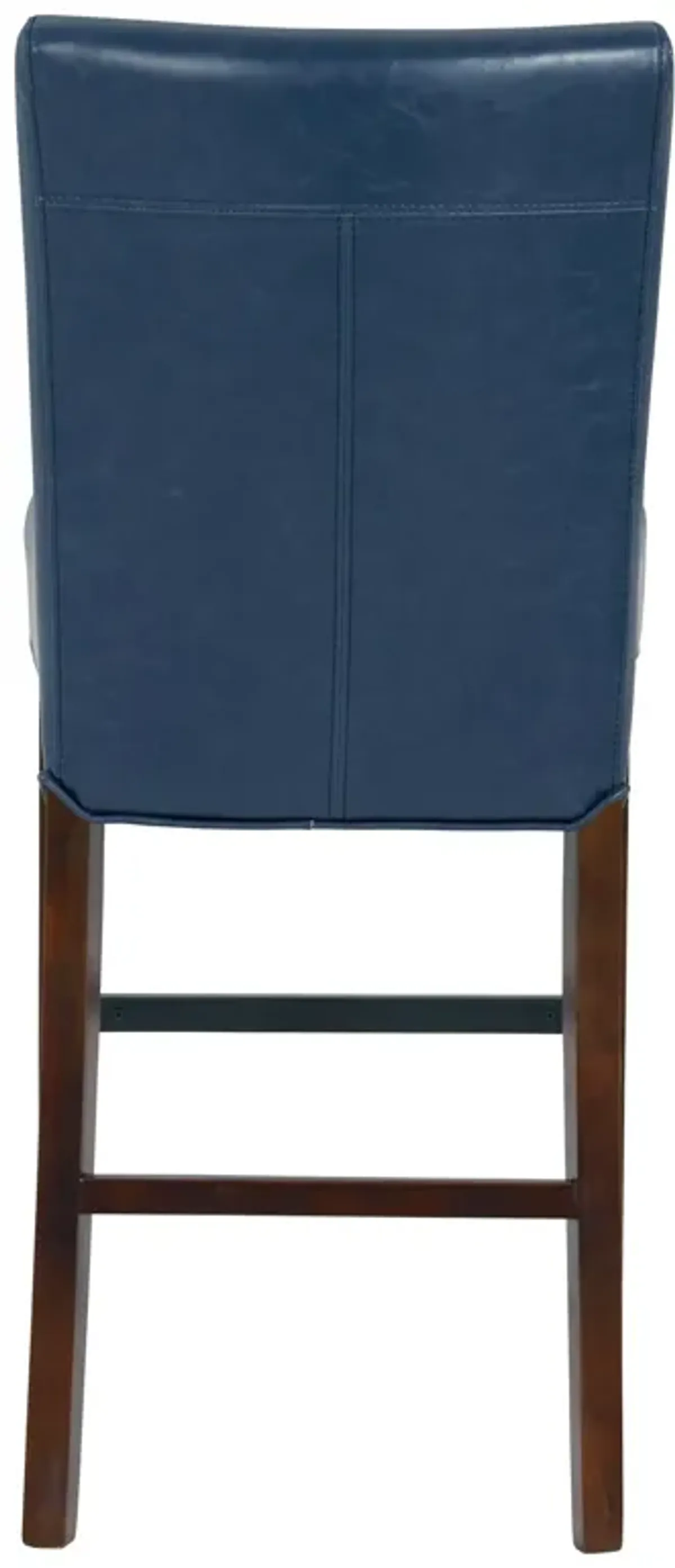 milton bonded leather counter stool wenge legs, vintage blue