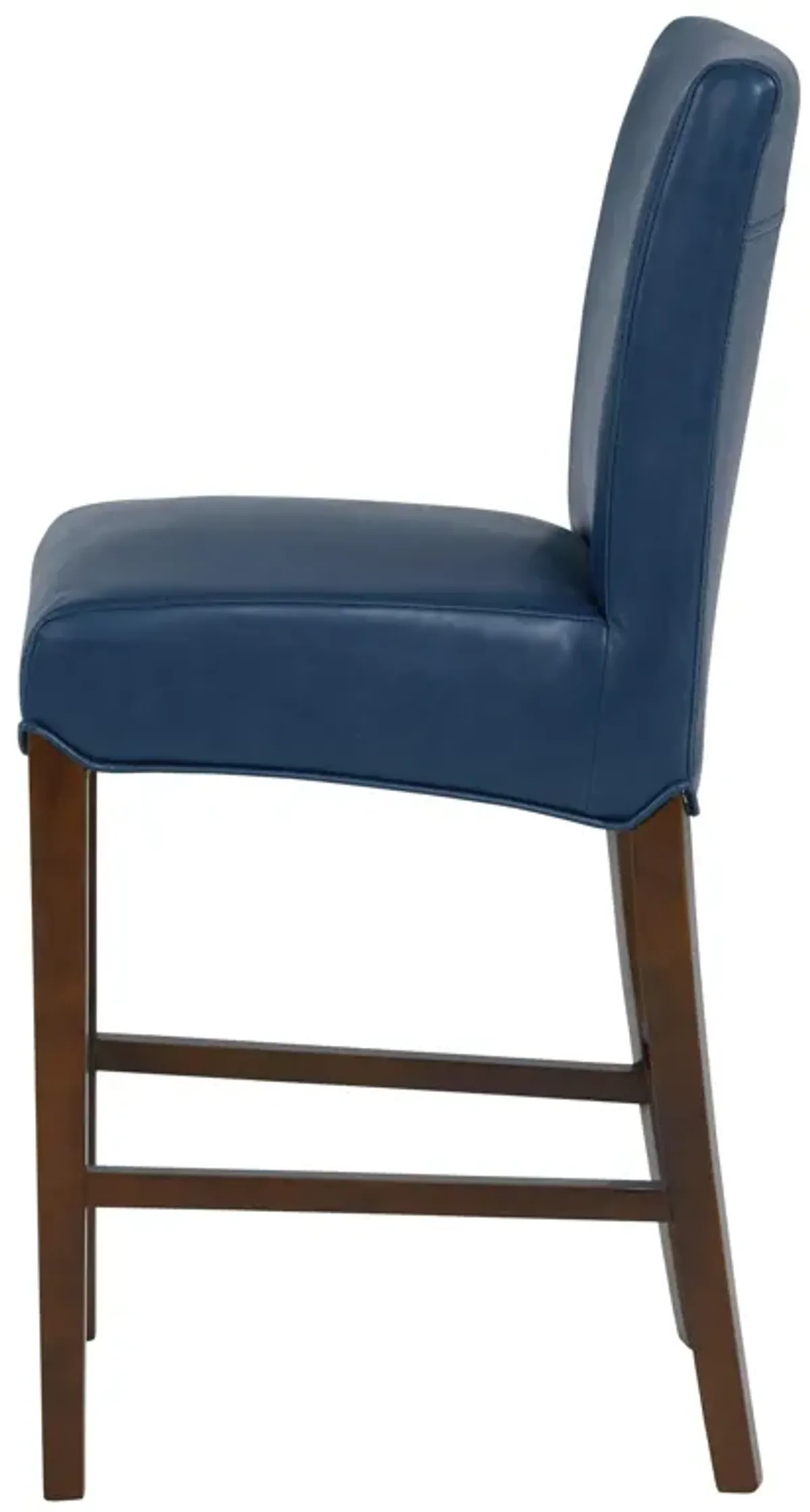 milton bonded leather counter stool wenge legs, vintage blue