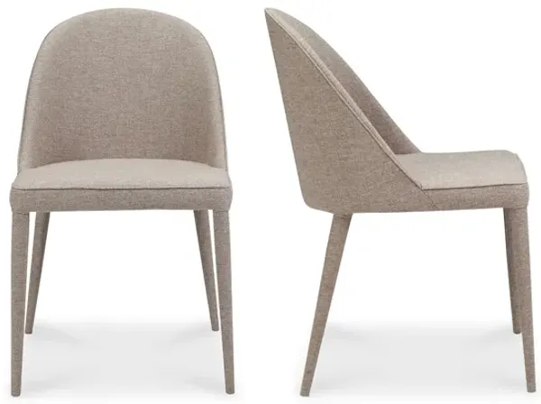 Burton Fabric Dining Chair Light Grey - Set Of Two