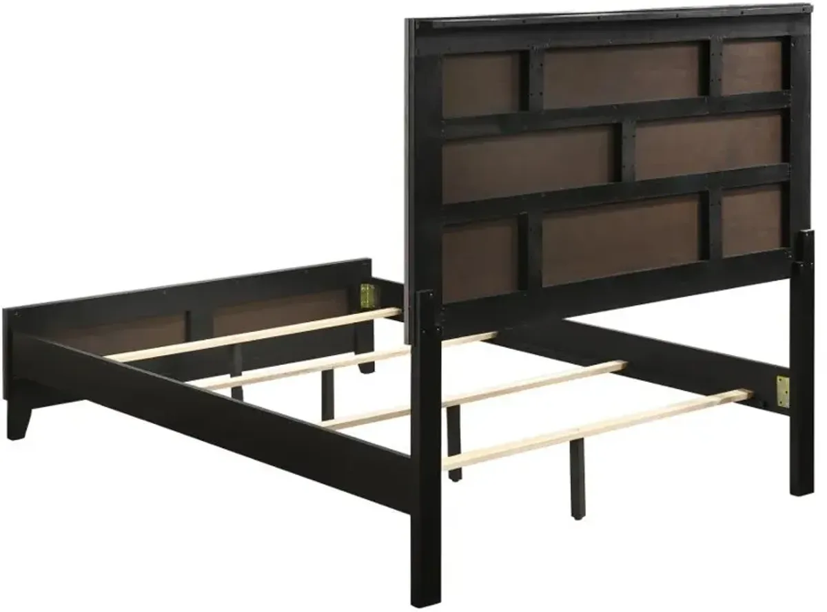 Watson Eastern King Bed Grey Oak and Black