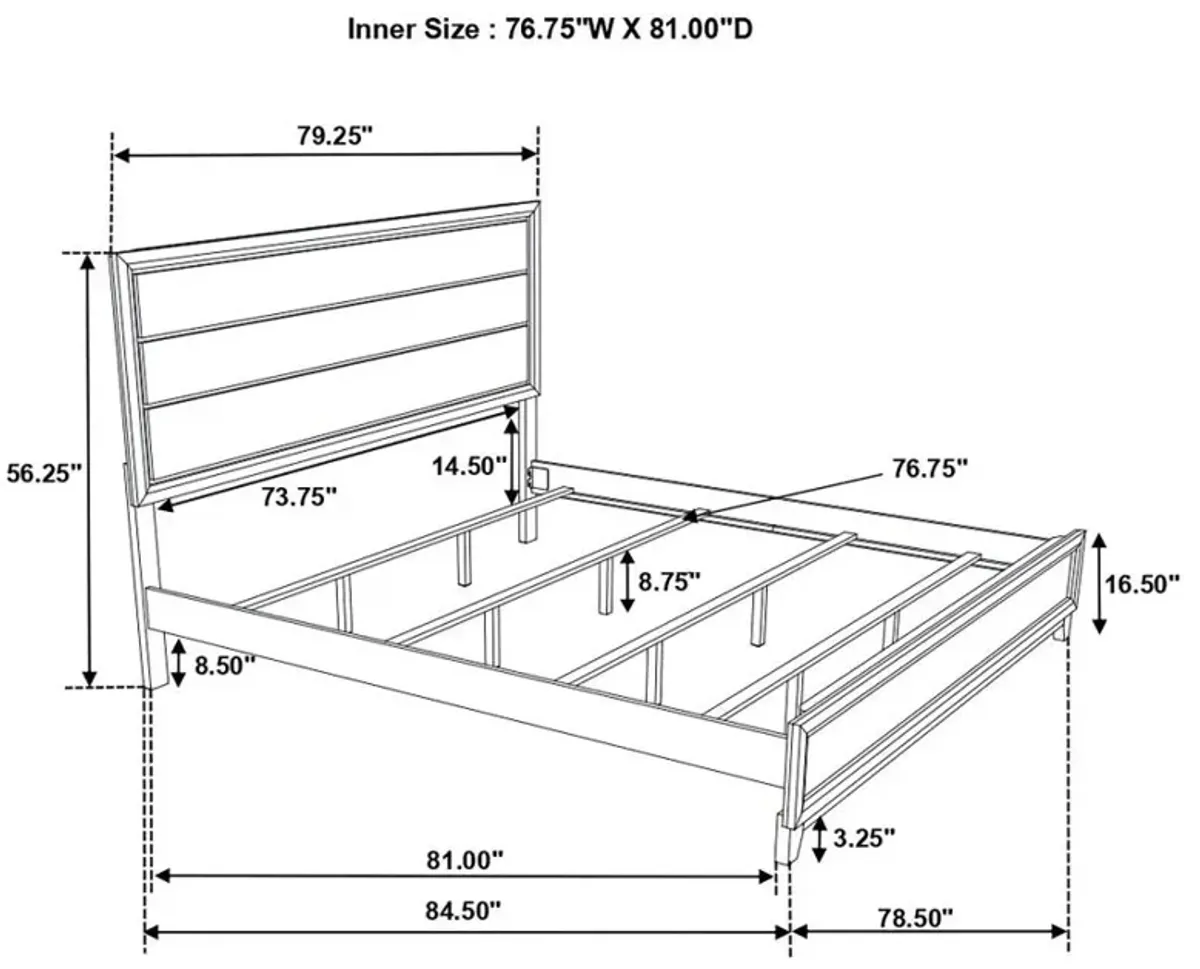 Watson Eastern King Bed Grey Oak and Black